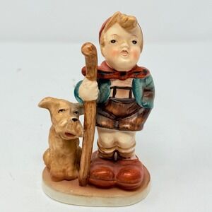 Vintage Occupied Japan Boy Shepherd Dog Figurine Ceramic Pastoral Scene